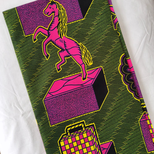 CLASSIC PATTERN MIX REINVENTED AFRICAN WAX BLOCK PRINT FABRIC- 2 METERS BUNDLE
