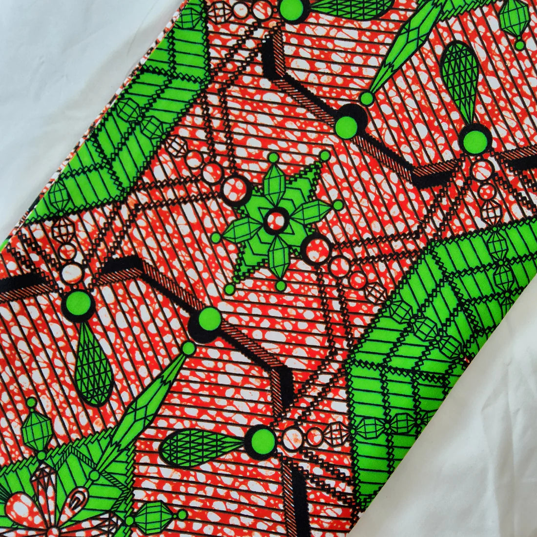 GEOMETRIC PATTERN AFRICAN WAX BLOCK PRINT FABRIC- 2 METERS BUNDLE