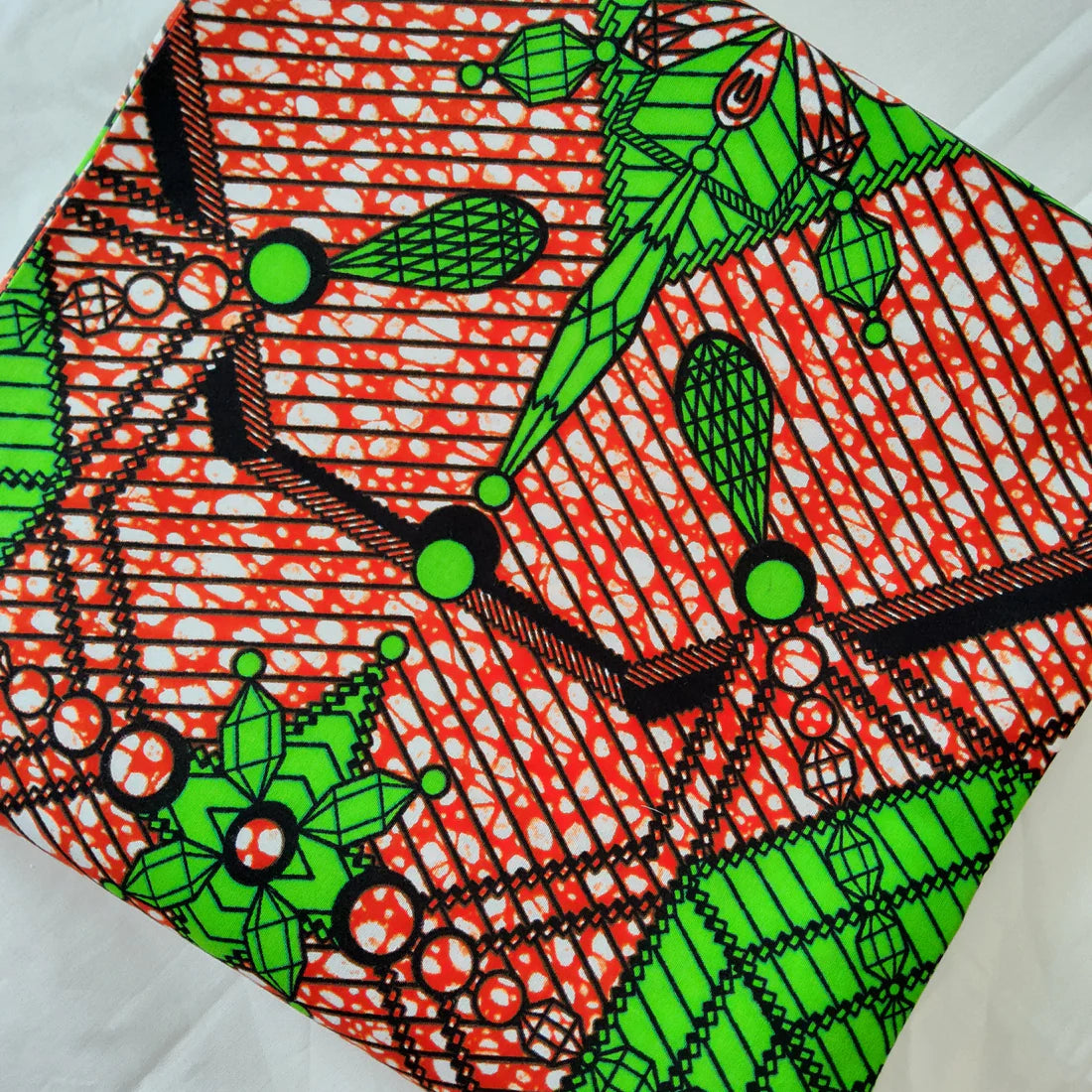 GEOMETRIC PATTERN AFRICAN WAX BLOCK PRINT FABRIC- 2 METERS BUNDLE