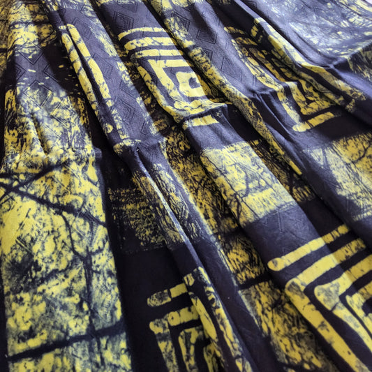 ADIRE - LUSH CLASSIC WEST AFRICAN PATTERN HAND PRINT FABRIC 100% COTTON BROCADE- PER METERS