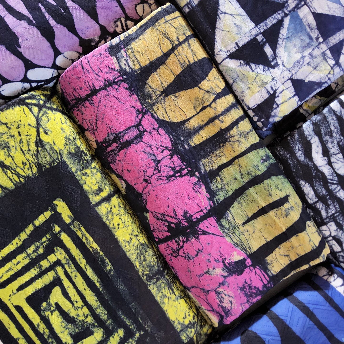 ADIRE - LUSH CLASSIC WEST AFRICAN PATTERN HAND PRINT FABRIC 100% COTTON BROCADE- PER METERS