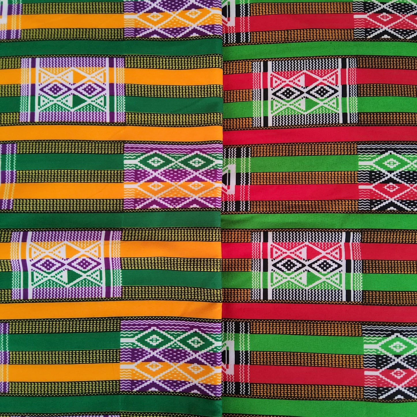 Premium kente Patterned African Wax Fabric - 100% Cotton Holland Print