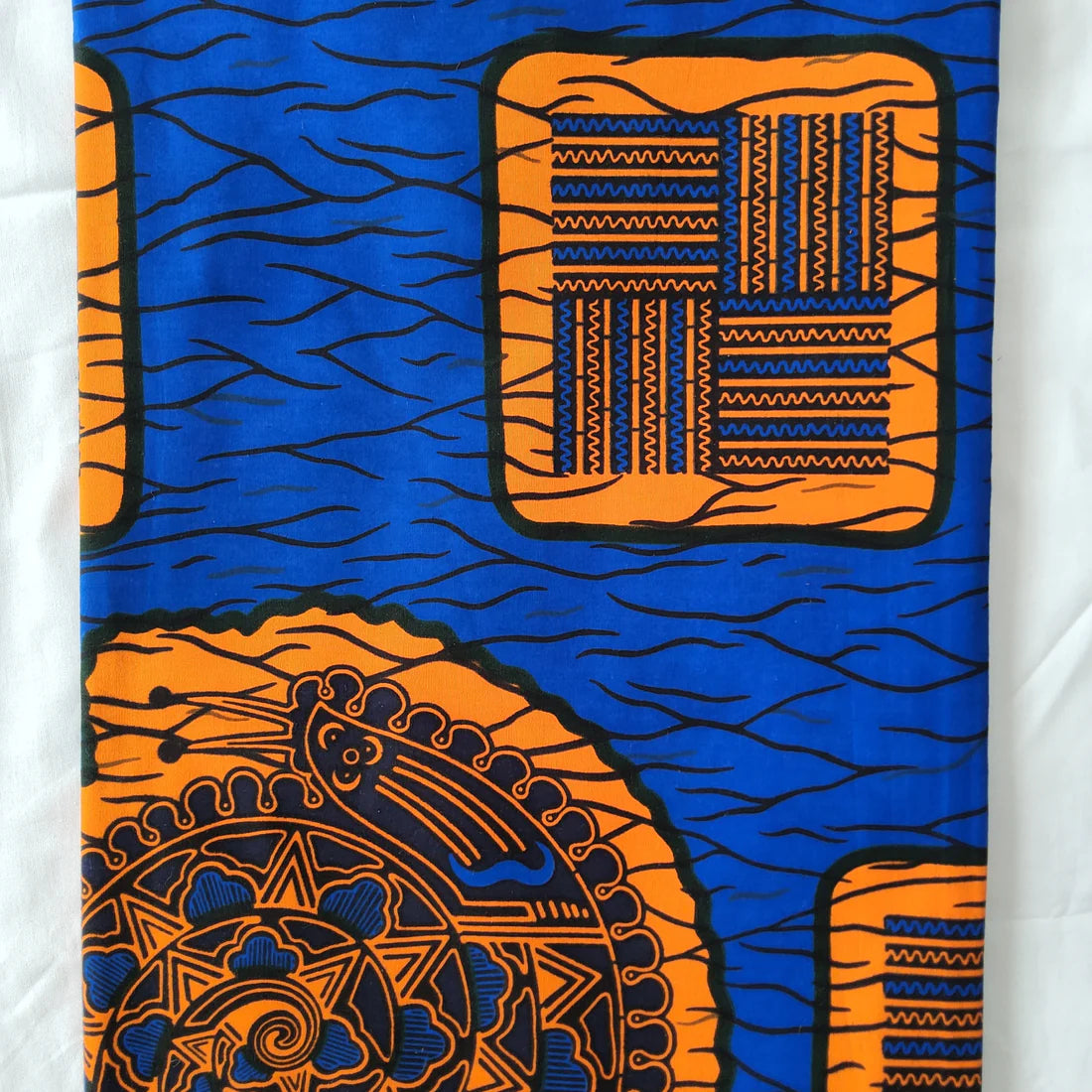 SNAIL SHELL PREMIUM HOLLAND PRINT CLASSIC AFRICAN SUPER WAX PATTERN FABRIC - 6 YARDS BUNDLE