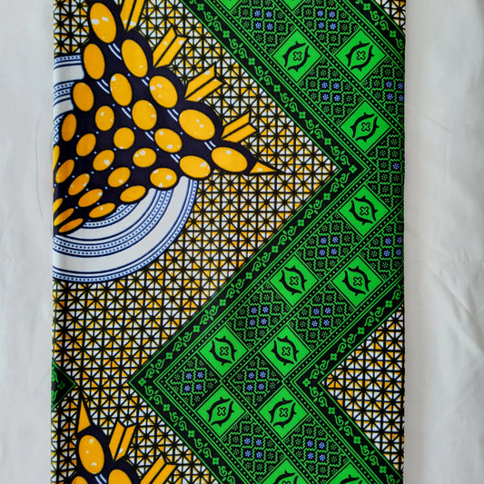REINVENTED CLASSIC PATTERN AFRICAN WAX BLOCK PRINT FABRIC - 2 METERS BUNDLE