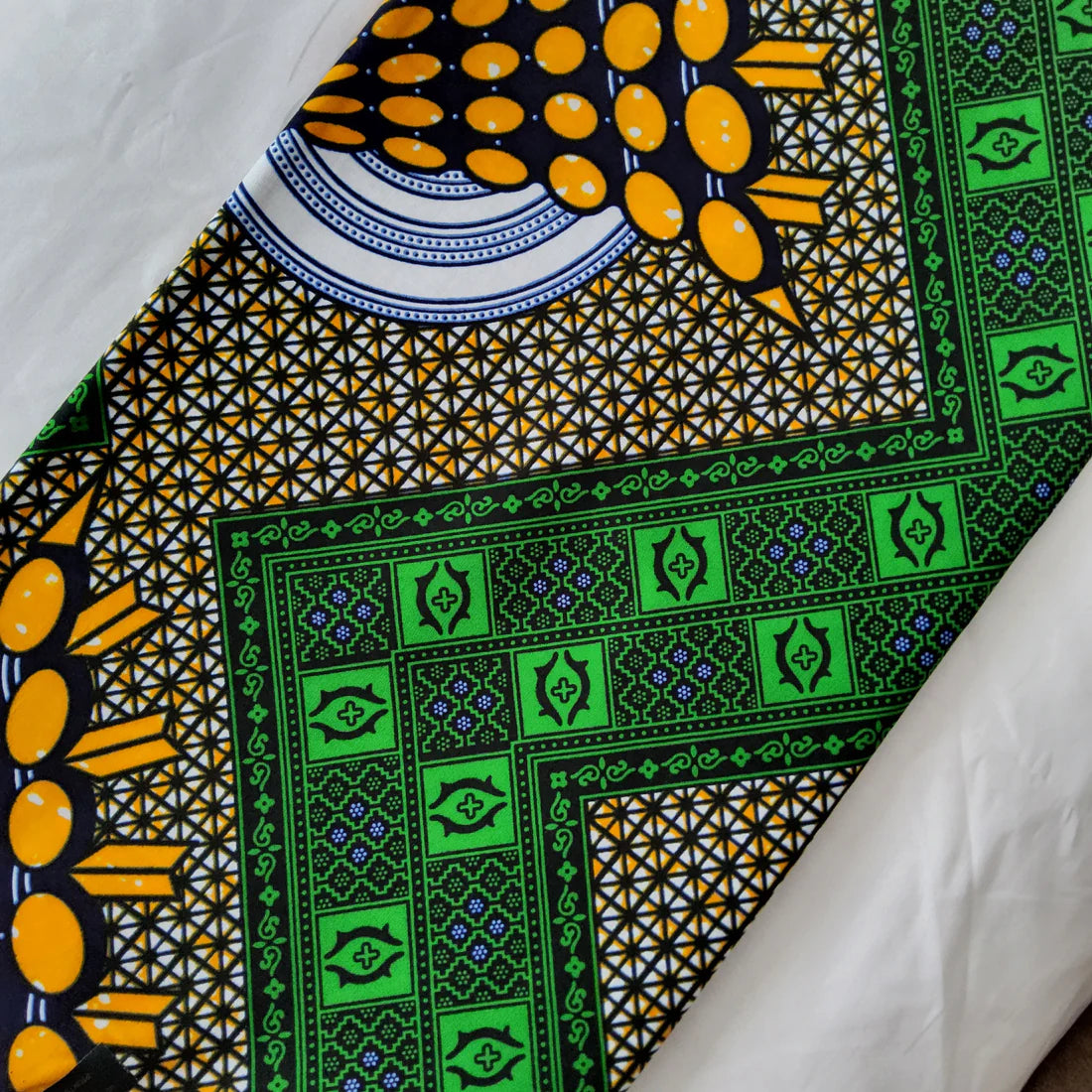 REINVENTED CLASSIC PATTERN AFRICAN WAX BLOCK PRINT FABRIC - 2 METERS BUNDLE