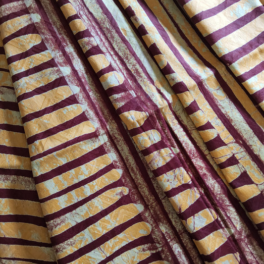ADIRE - LUSH CLASSIC WEST AFRICAN PATTERN HAND PRINT FABRIC 100% COTTON BROCADE- 1 METER