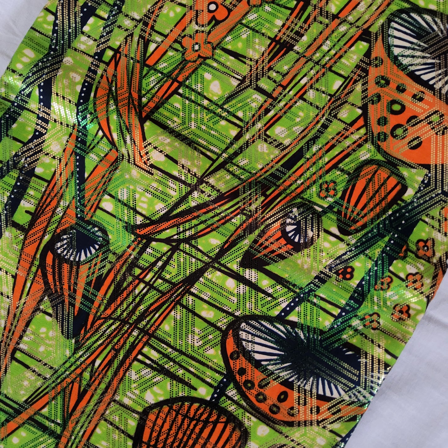 Premium Osikani Gold Embellished African Wax Fabric - 100% Cotton Holland Print