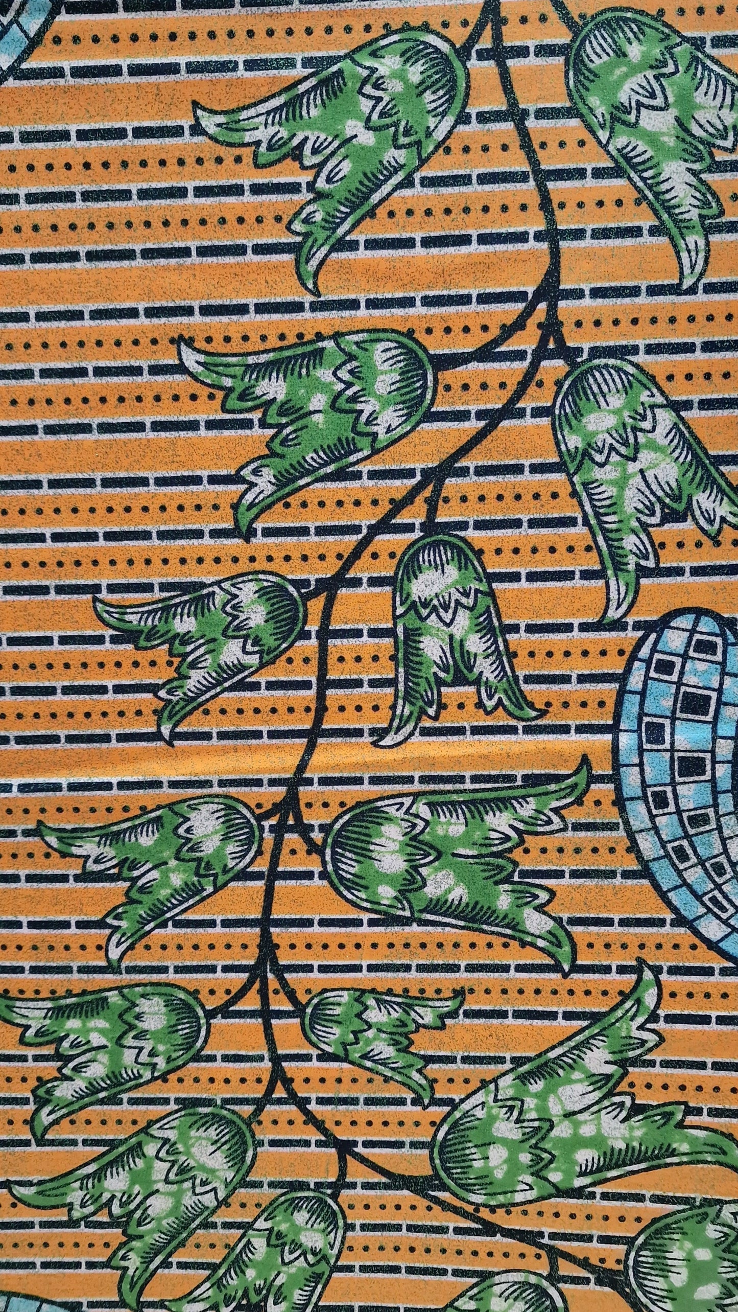 Premium Holland Print 100% Cotton Embellished African Wax Fabric 6 Yards (Yellow)