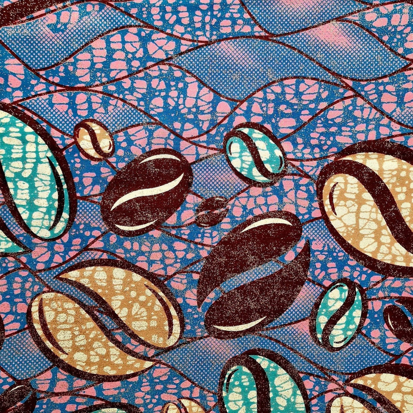 Premium Holland Print 100% Cotton Embellished African Wax Fabric 6 Yards