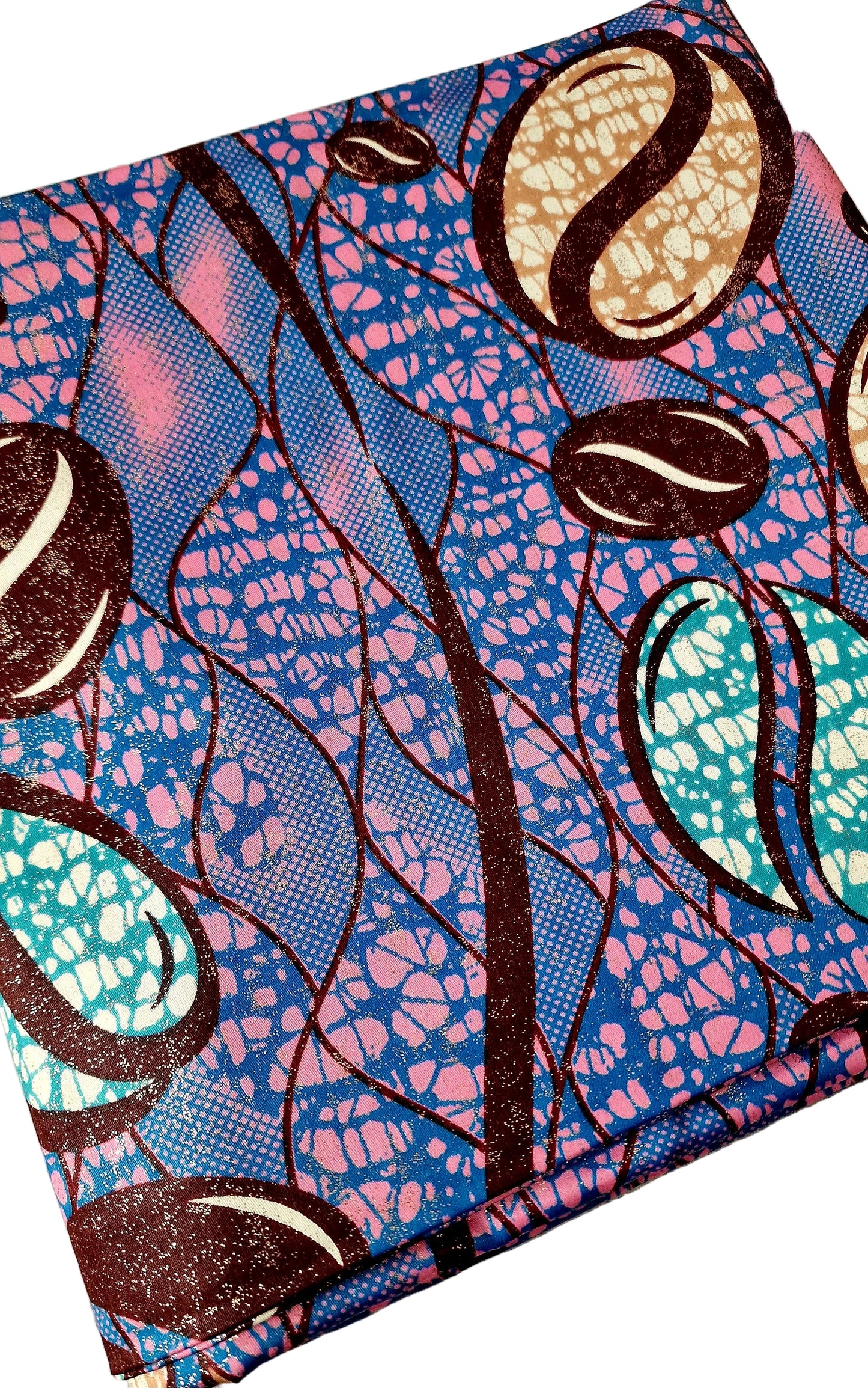Premium Holland Print 100% Cotton Embellished African Wax Fabric 6 Yards
