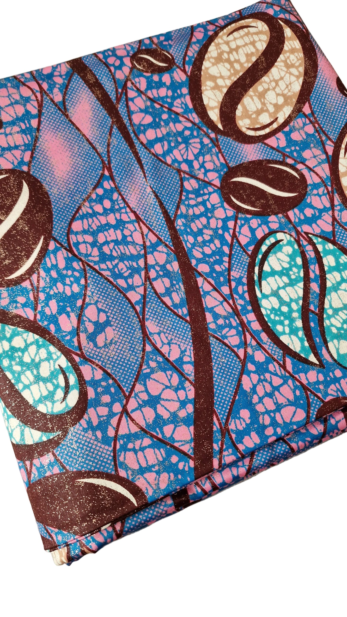 Premium Holland Print 100% Cotton Embellished African Wax Fabric 6 Yards
