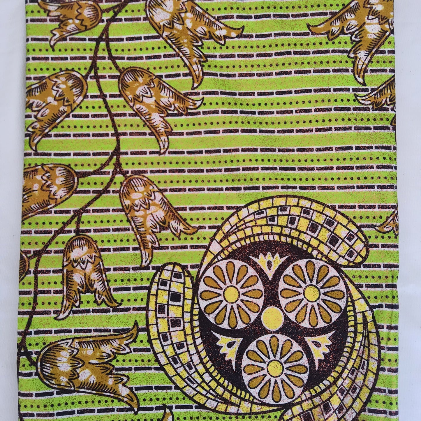 Premium Holland Print 100% Cotton Embellished African Wax Fabric 6 Yards