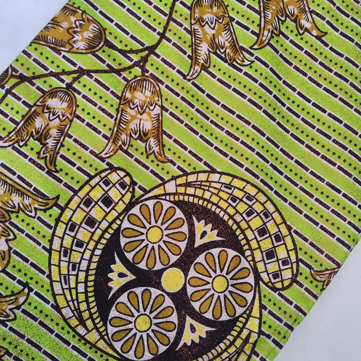 Premium Holland Print 100% Cotton Embellished African Wax Fabric 6 Yards