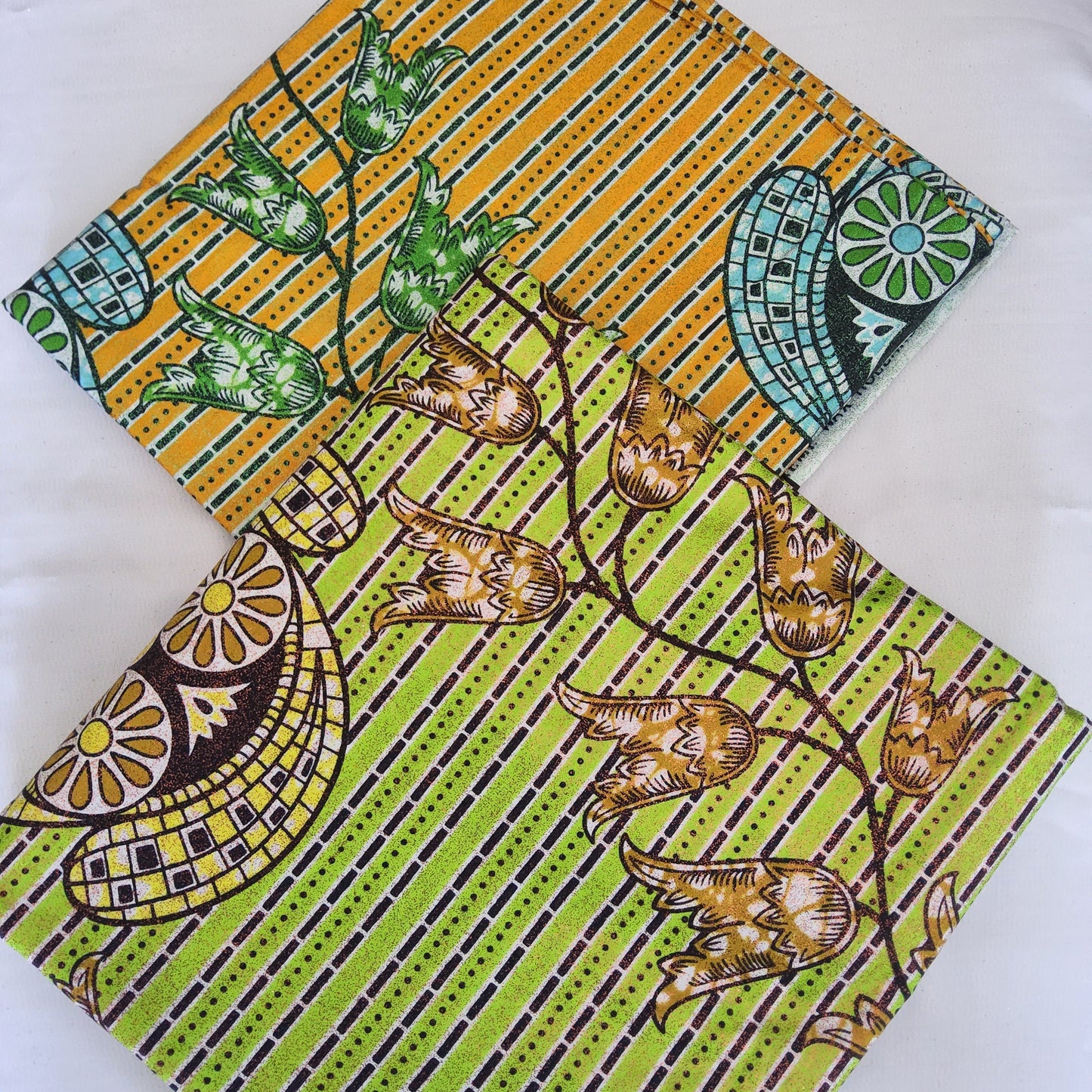 Premium Holland Print 100% Cotton Embellished African Wax Fabric 6 Yards