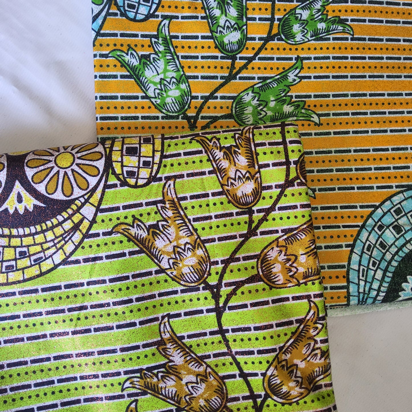 Premium Holland Print 100% Cotton Embellished African Wax Fabric 6 Yards