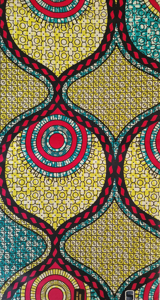 Premium Geometric Reinvented Classic African Wax Fabric - 100% Cotton Holland Print
