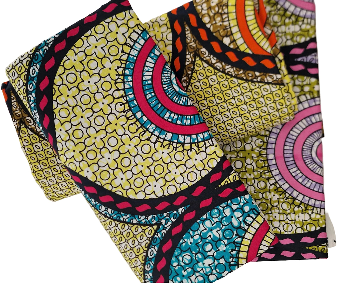 Premium Geometric Reinvented Classic African Wax Fabric - 100% Cotton Holland Print