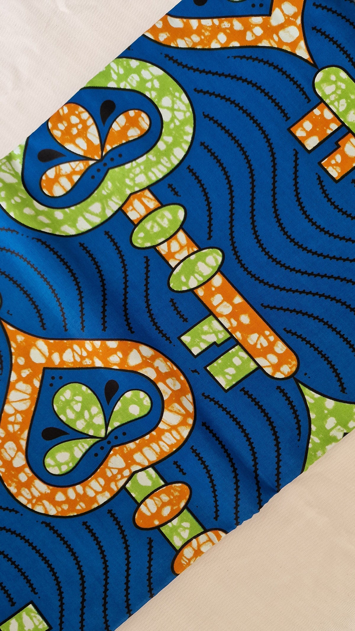Key Motif Premium Super-Wax African Fabric - 100% Cotton Holland Print
