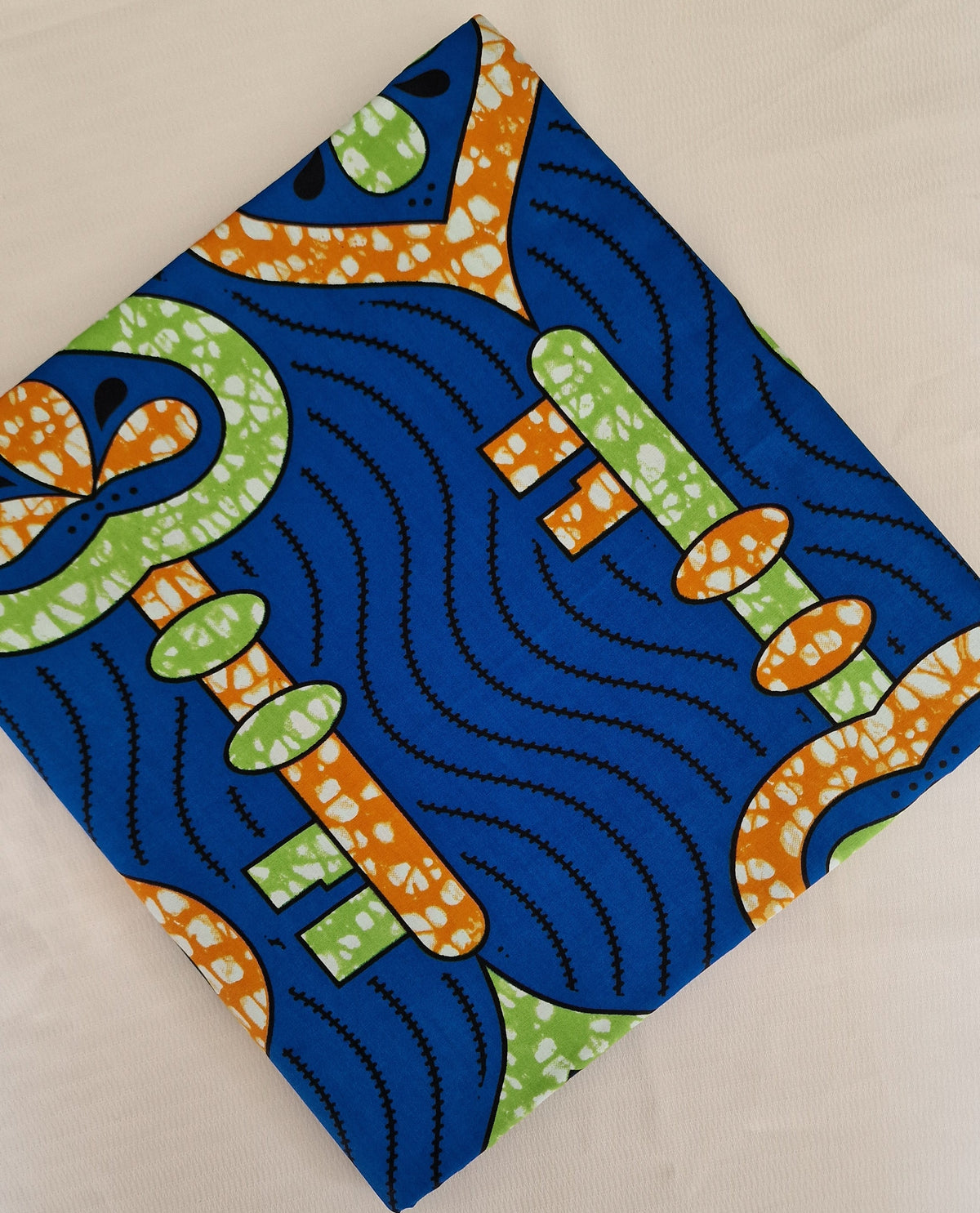 Key Motif Premium Super-Wax African Fabric - 100% Cotton Holland Print