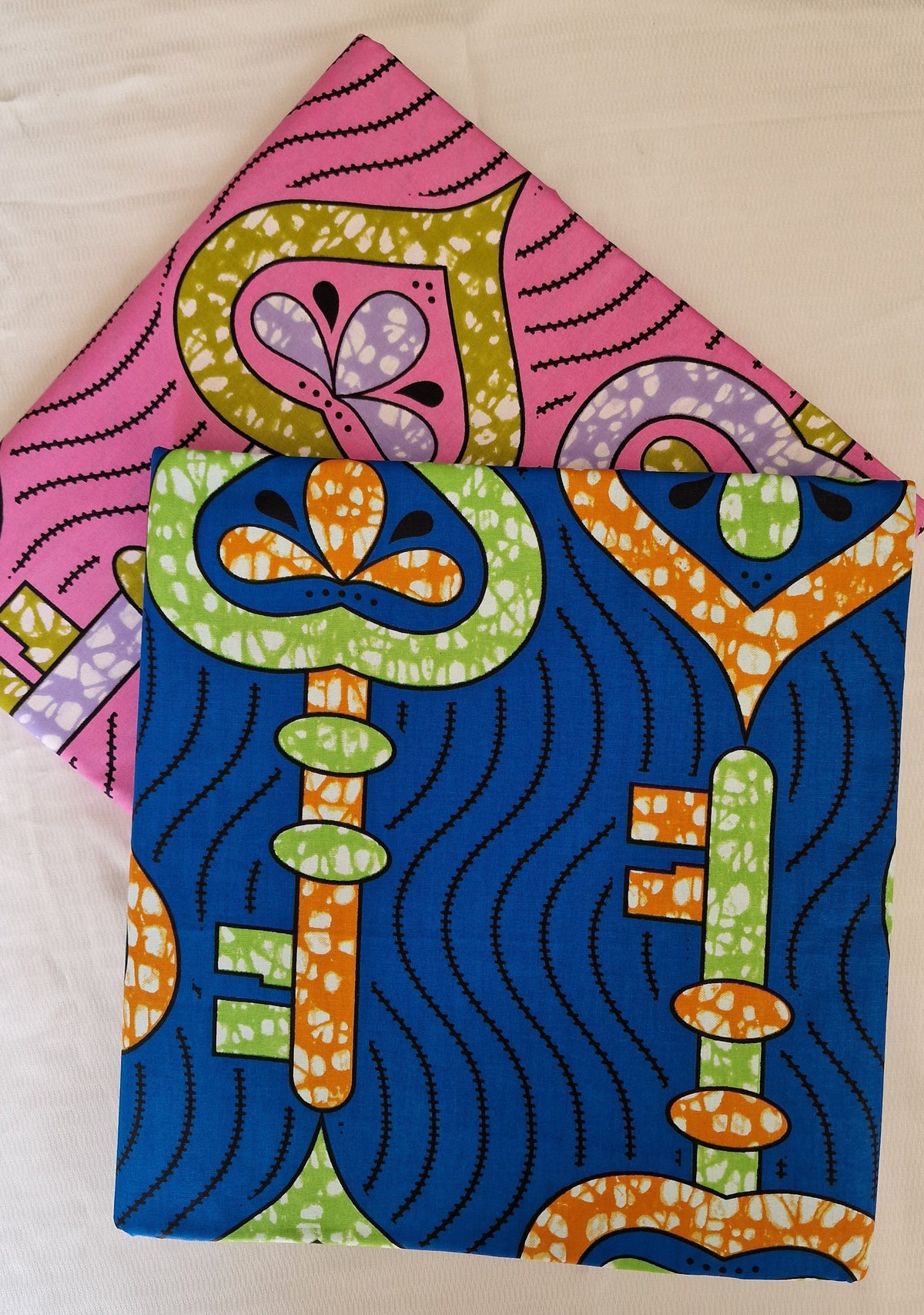 Key Motif Premium Super-Wax African Fabric - 100% Cotton Holland Print