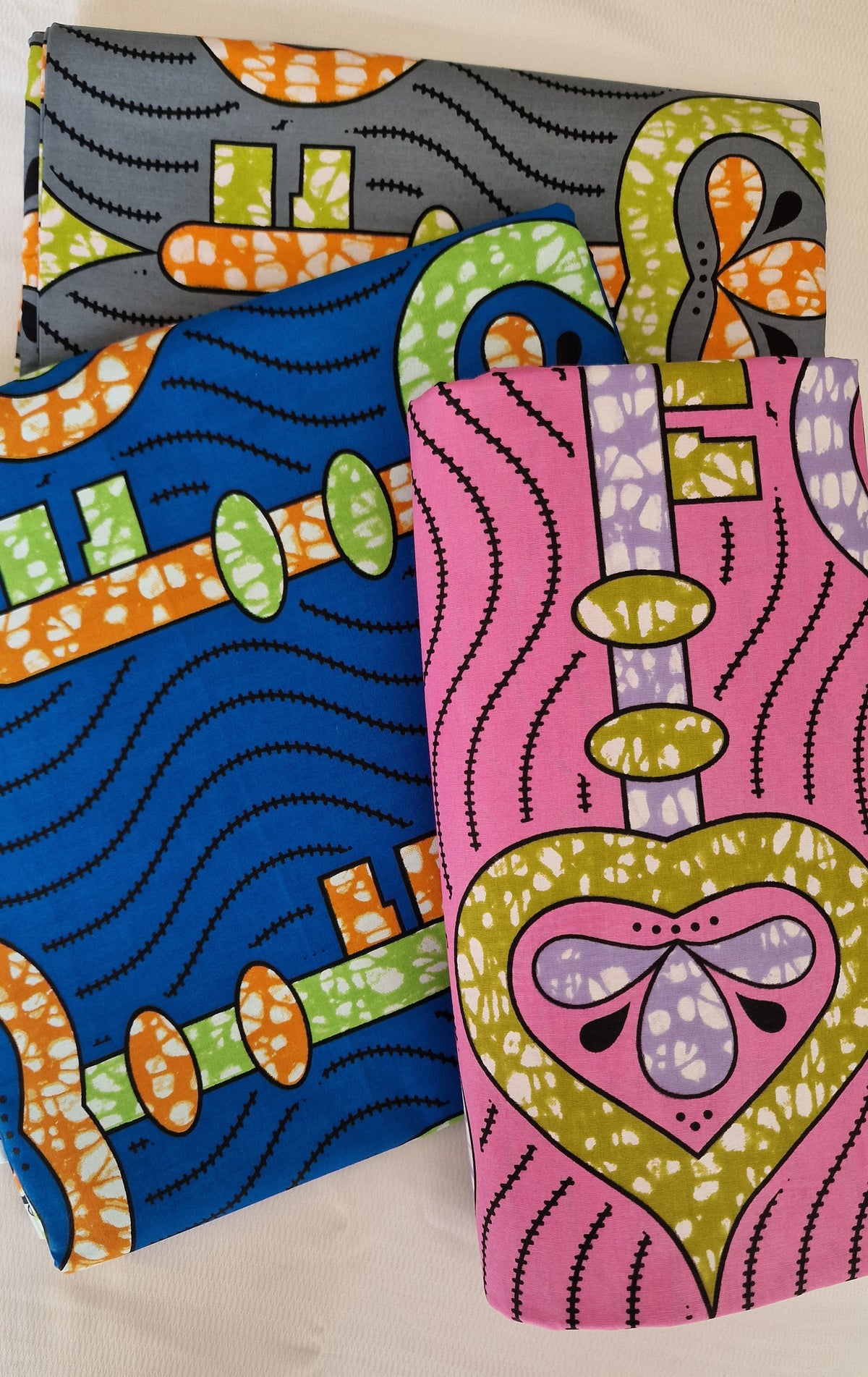 Key Motif Premium Super-Wax African Fabric - 100% Cotton Holland Print